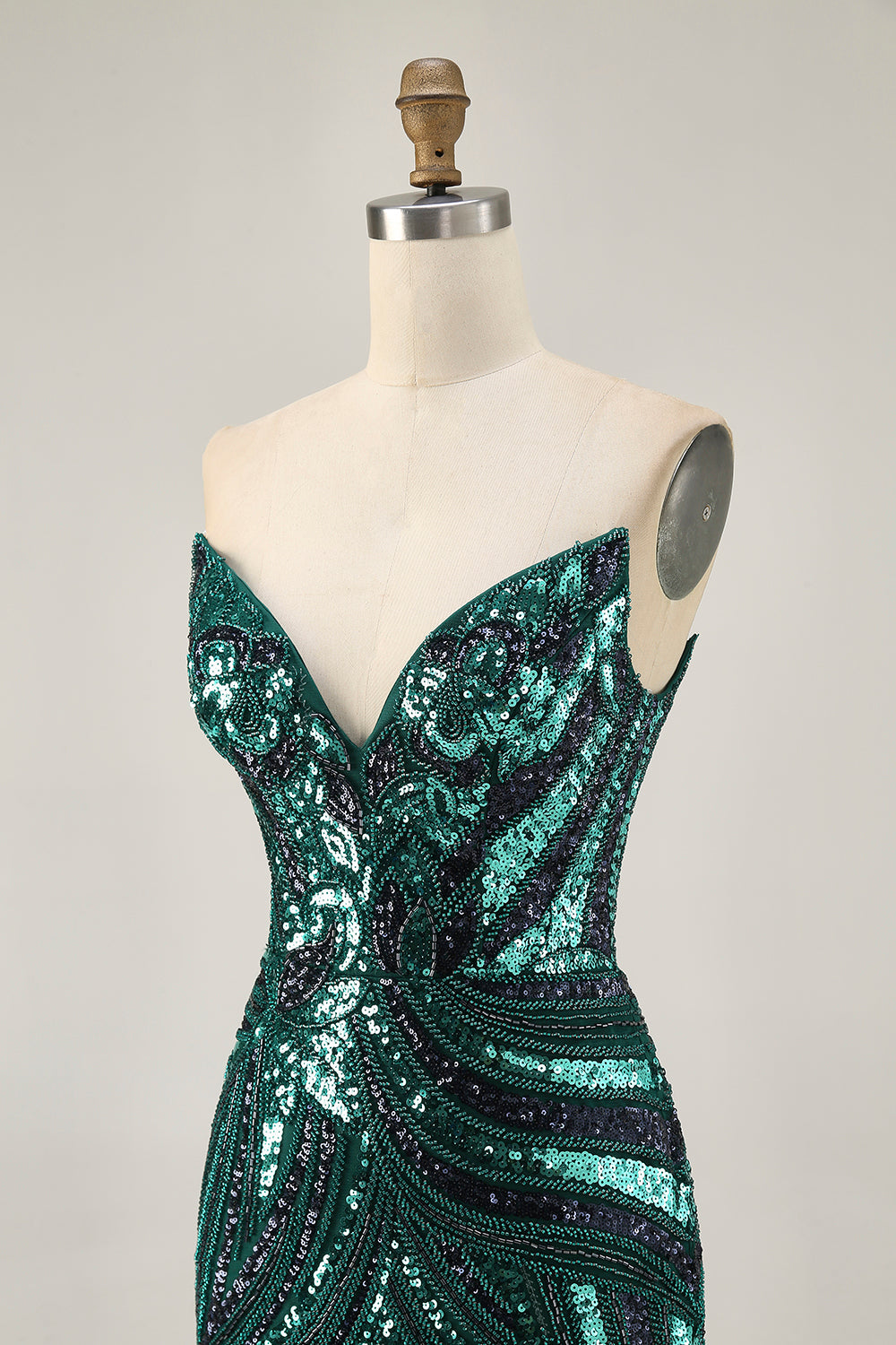 Sparkly Royal Blue Strapless Sequins Short Tight Homecoming Dress with Beading