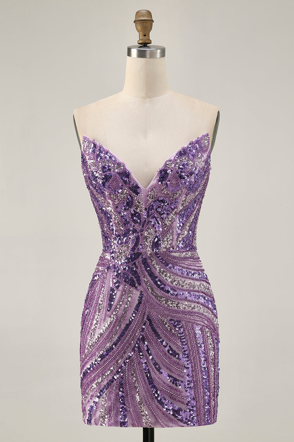 Sparkly Royal Blue Strapless Sequins Short Tight Homecoming Dress with Beading