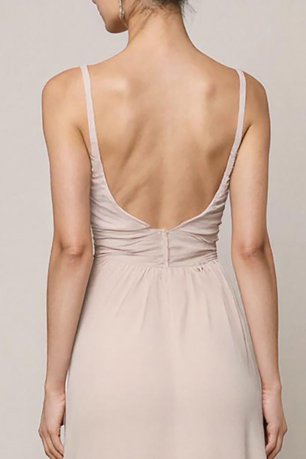 Ivory A Line Spaghetti Straps Long Formal Dress