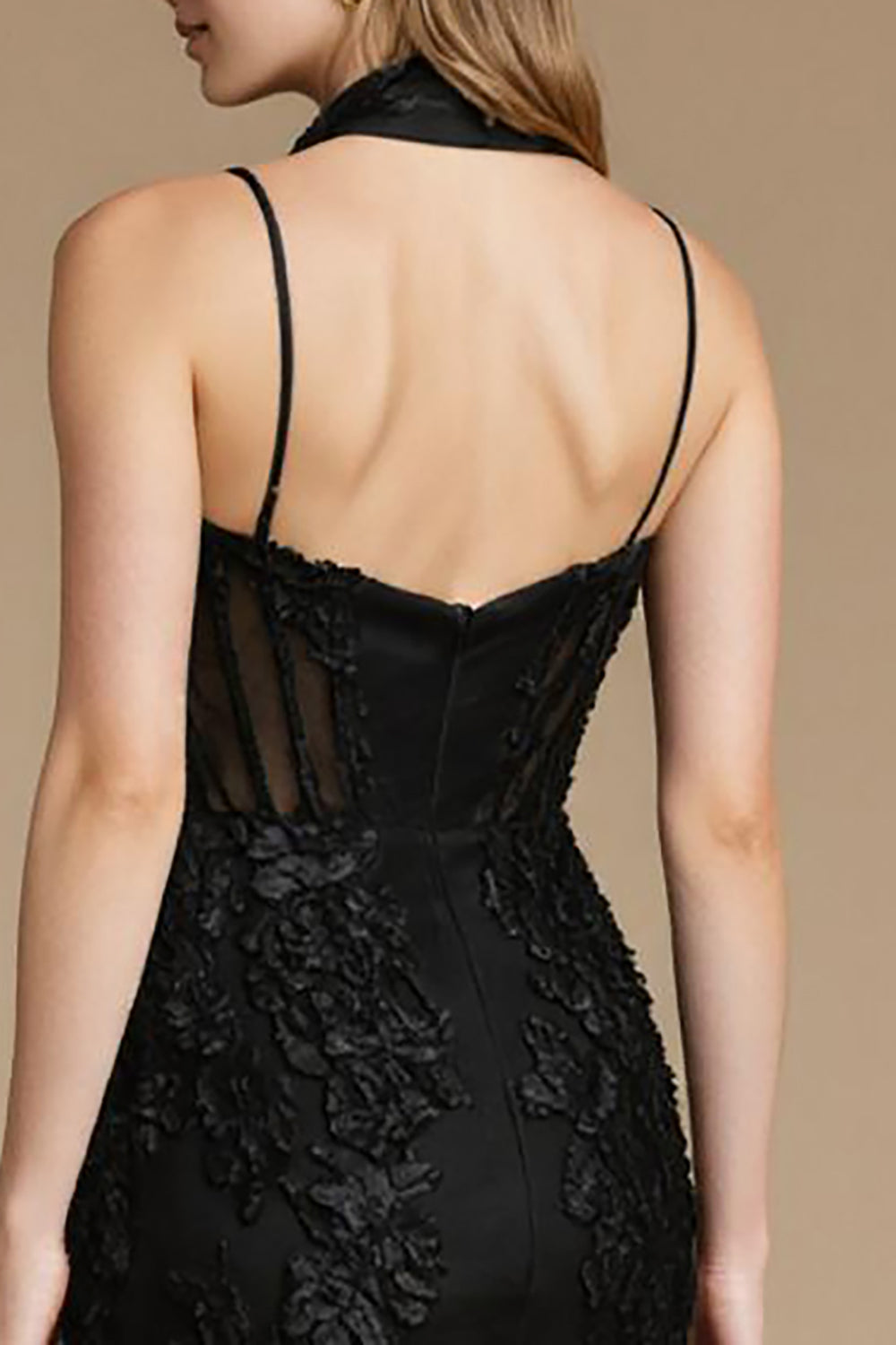 Black Corset Floral Spaghetti Straps A Line Short Cocktail Dress