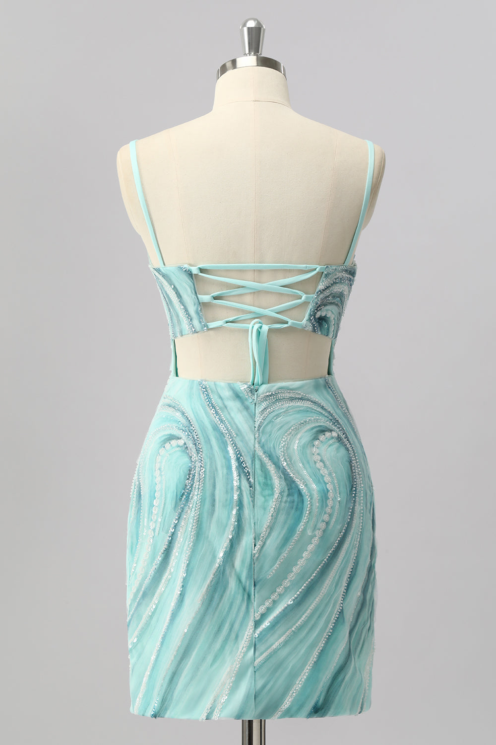 Green Bodycon Sequin Mini Homecoming Dress with Beading