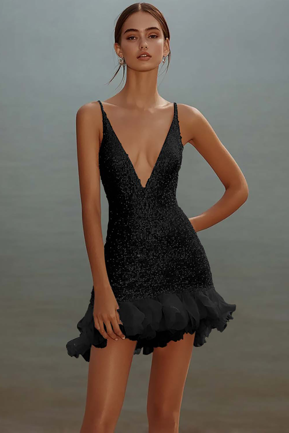 Bodycon Sequins White Short Graduation Dress