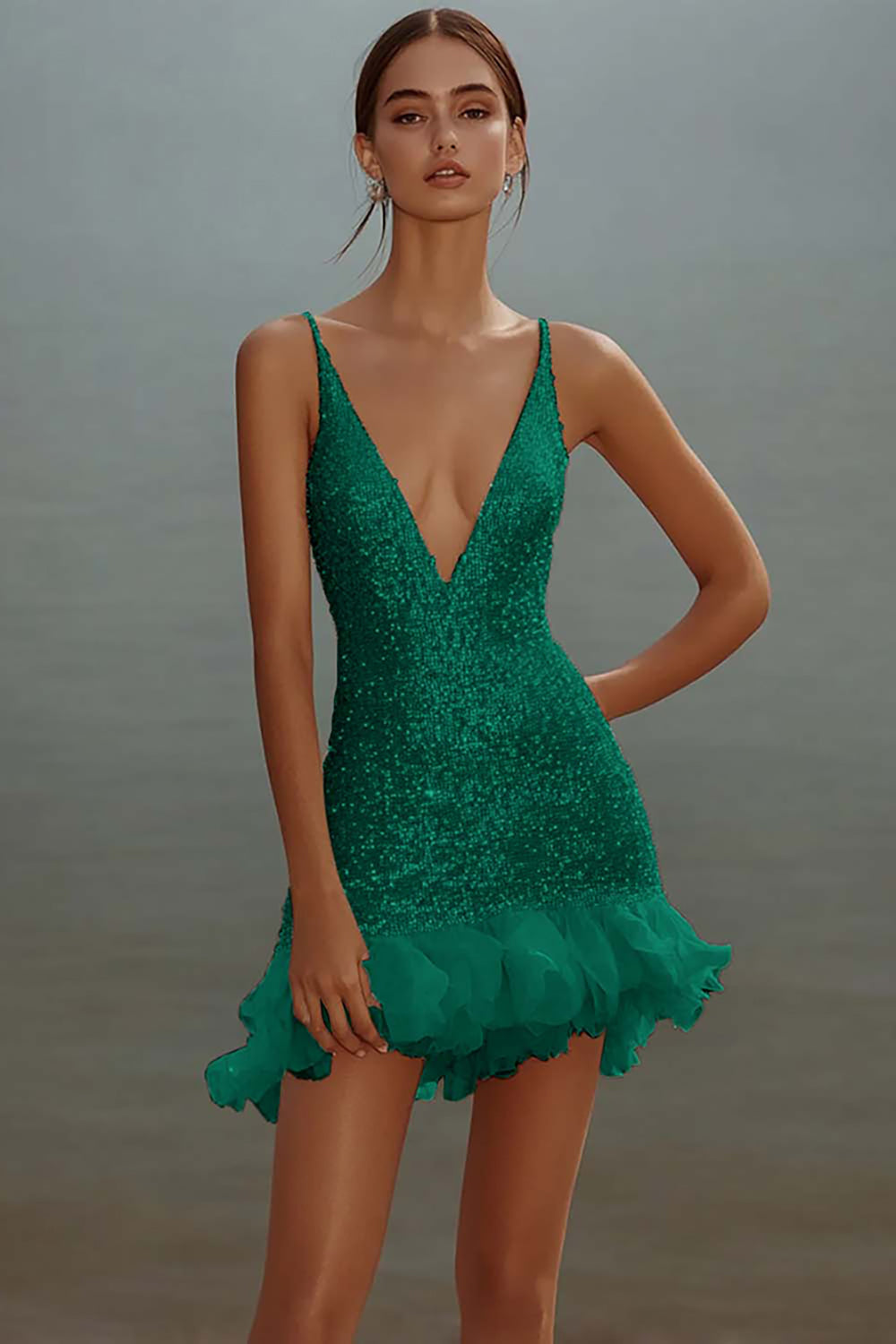 Bodycon Sequins White Short Graduation Dress