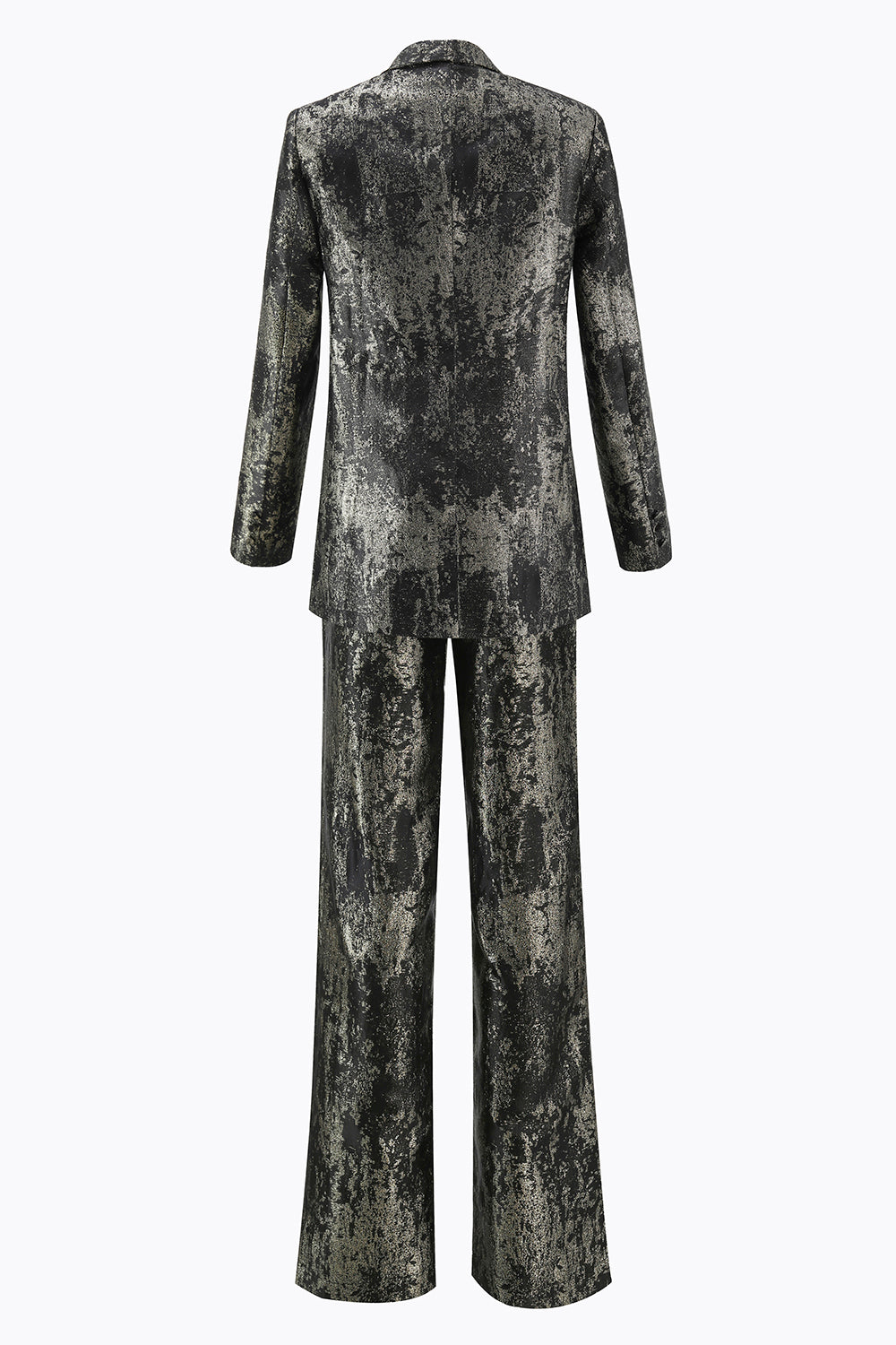 Black and Gold 2 Piece Peak Lapel Double Breasted Women's Prom Suit