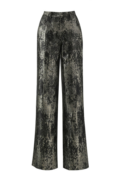 Black and Gold 2 Piece Peak Lapel Double Breasted Women's Prom Suit