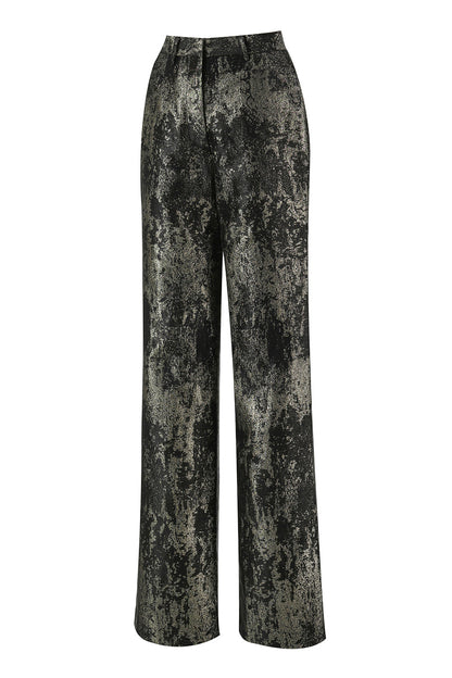 Black and Gold 2 Piece Peak Lapel Double Breasted Women's Prom Suit