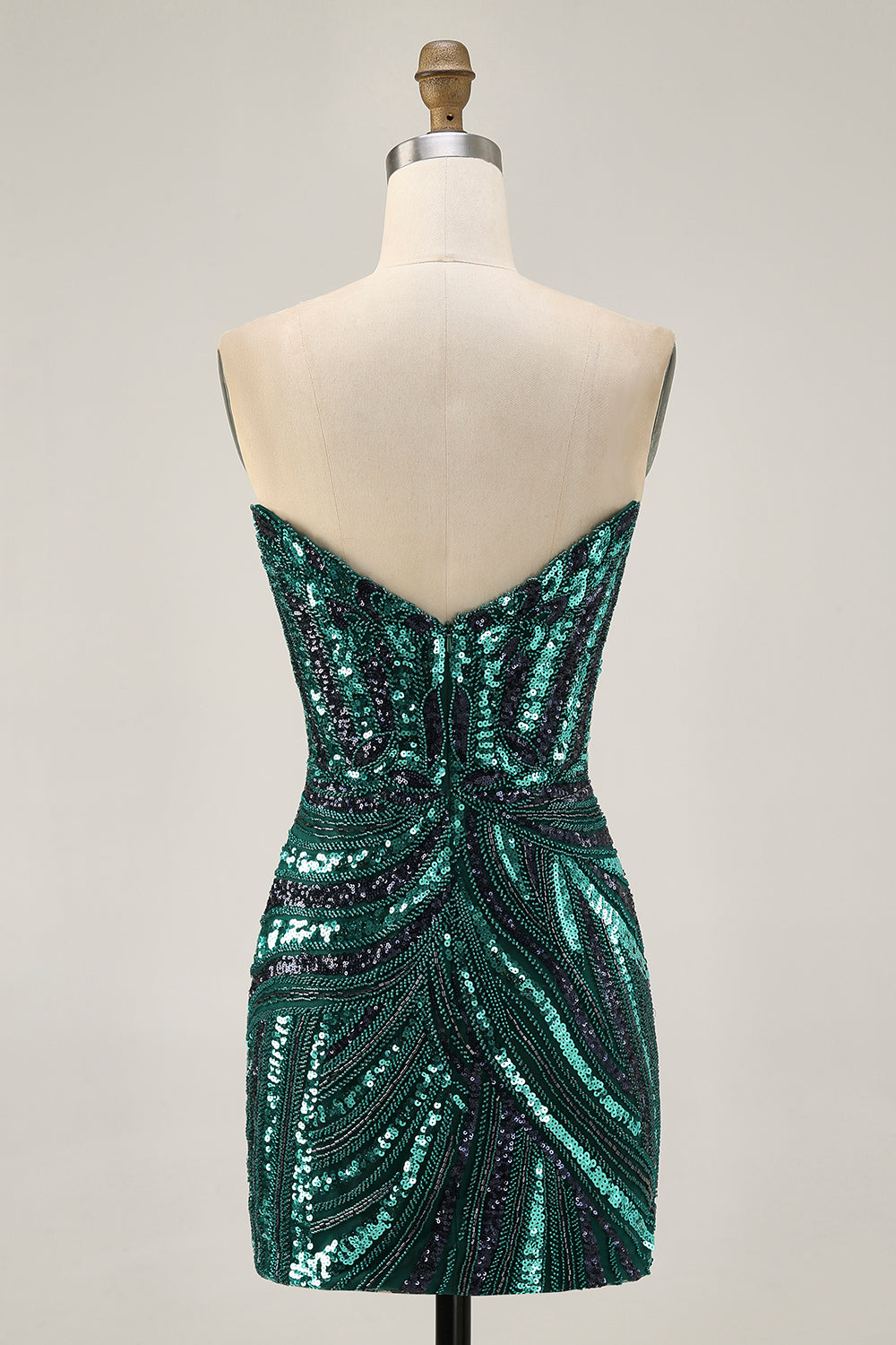 Sparkly Royal Blue Strapless Sequins Short Tight Homecoming Dress with Beading