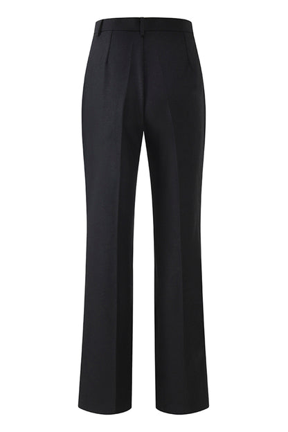 Black Leopard print Slim Fit 2-piece Women Suits