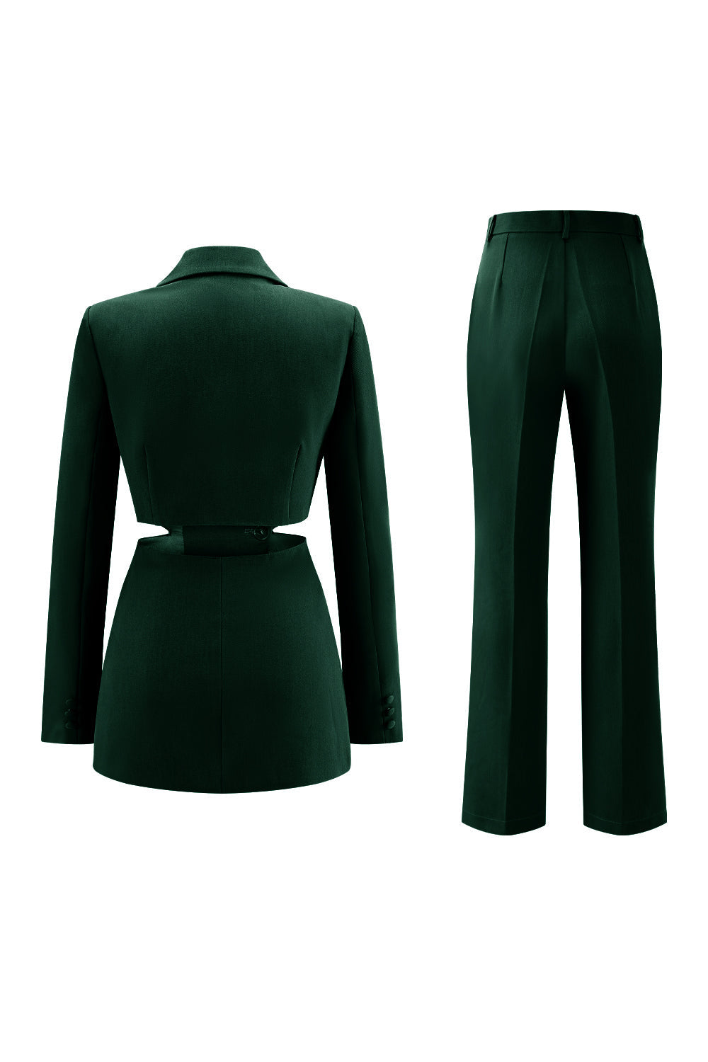 Grey Blue Notched Lapel 2 Pieces Cut Out Prom Suits