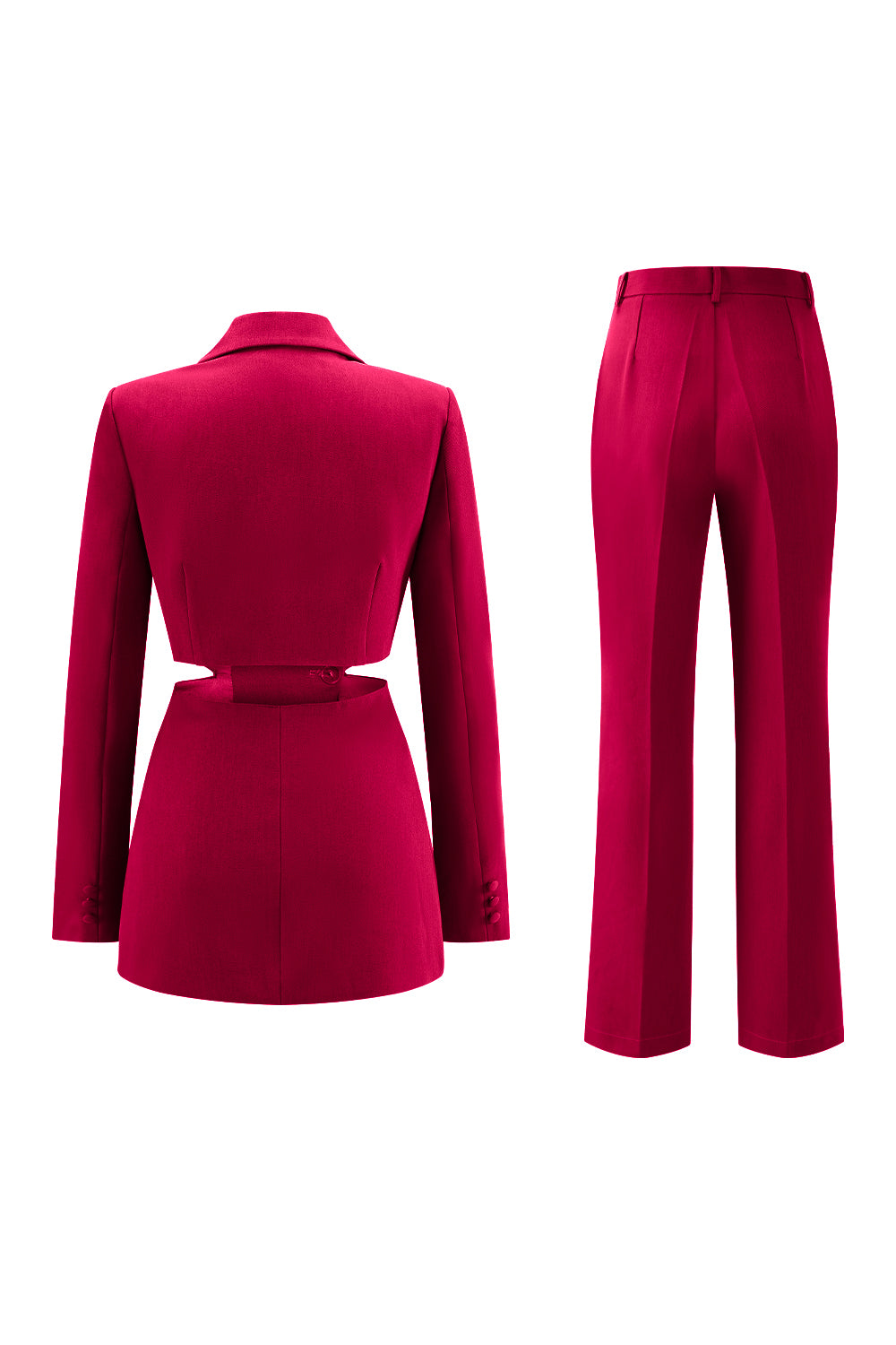 Grey Blue Notched Lapel 2 Pieces Cut Out Prom Suits