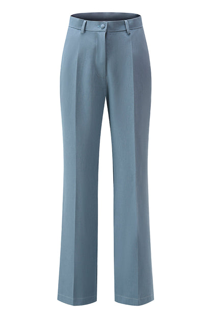 Grey Blue Notched Lapel 2 Pieces Cut Out Prom Suits