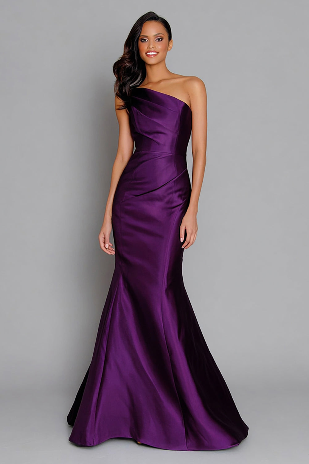 Purple Mermaid One Shoulder Long Formal Dress