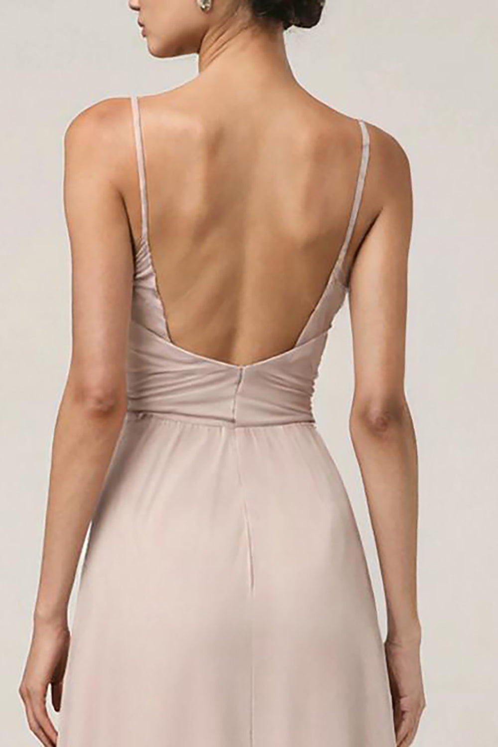Light Pink Sheath Spaghetti Straps Long Formal Dress