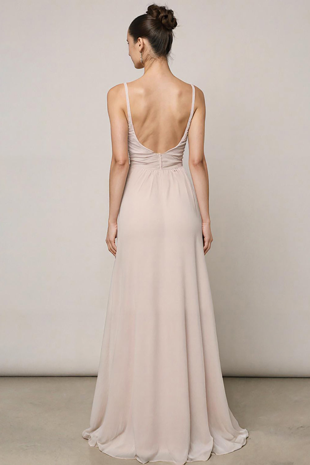 Ivory A Line Spaghetti Straps Long Formal Dress