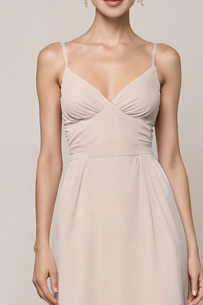 Ivory A Line Spaghetti Straps Long Formal Dress