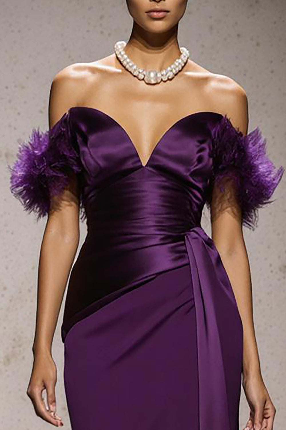 Purple Off The Shoulder Mermaid Long Pageant Dress