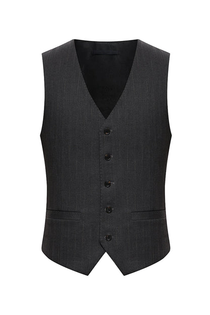 Peak Lapel 3 Piece Single Breasted Coffee Men's Suits
